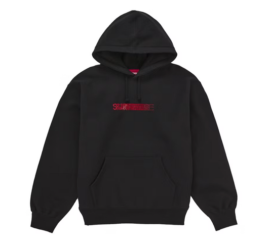 Supreme Swarovski Motion Logo Hooded Sweatshirt Black