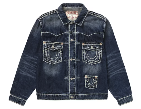 Supreme True Religion Denim Trucker Jacket Washed Blue