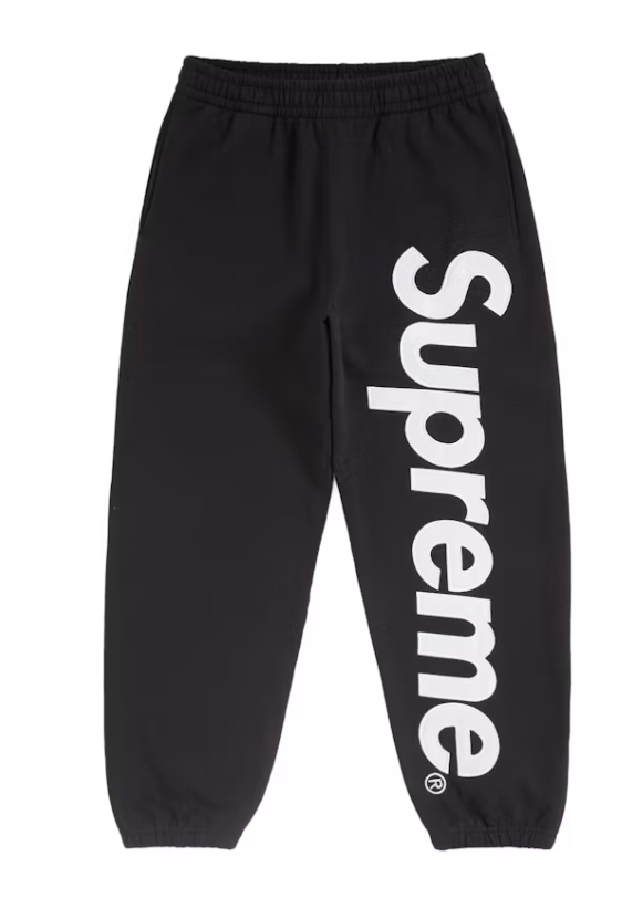 Supreme Satin Applique Sweatpant (FW24) Black