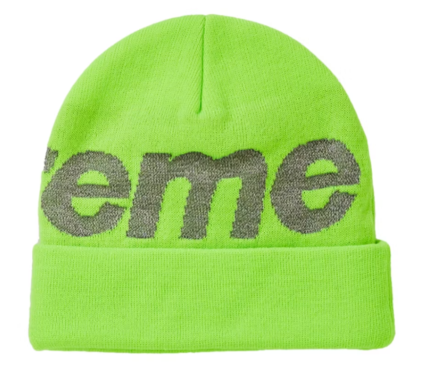 Supreme Big Logo Beanie (FW18) Bright Green