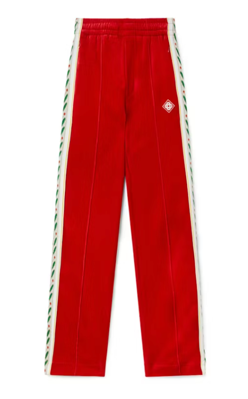 Casablanca Laurel Velour Track Pants Red