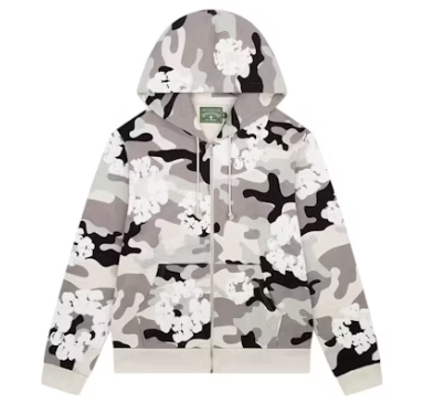 Denim Tears The Cotton Wreath Zip Sweatshirt White Camo