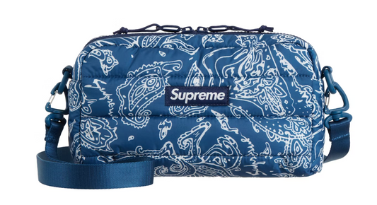 Supreme Puffer Side Bag Blue Paisley