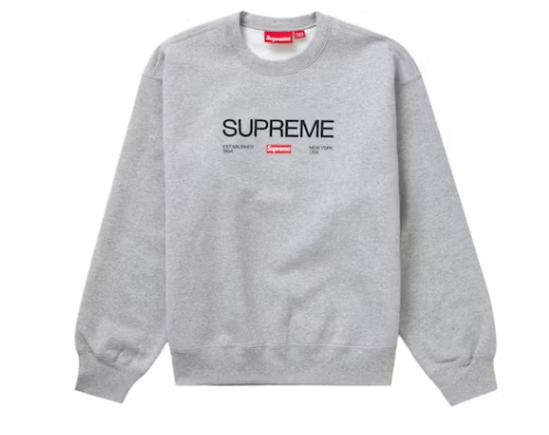 Supreme Established Crewneck Heather Grey
