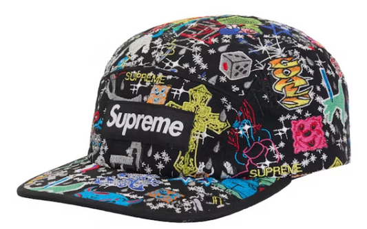 Supreme AOI Embroidered Camp Cap Black