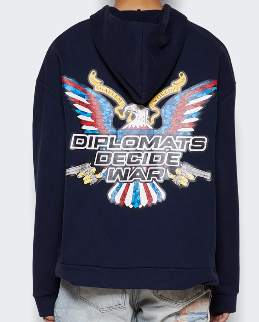 Who Decides War Diplomats Hooded Sweatshirt Navy