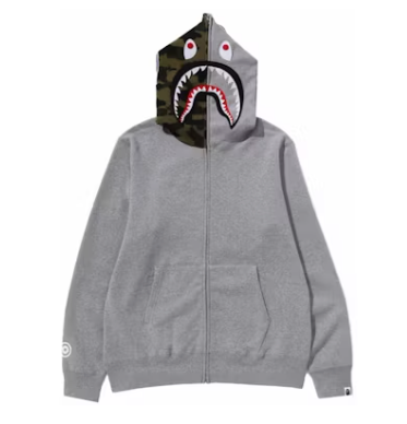 BAPE Shark Full-Zip Hoodie (FW23) Gray