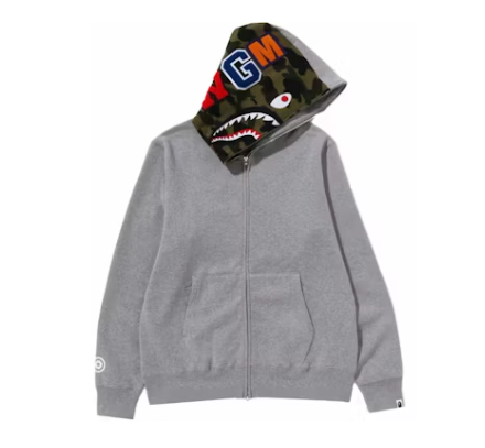 BAPE Shark Full-Zip Hoodie (FW23) Gray