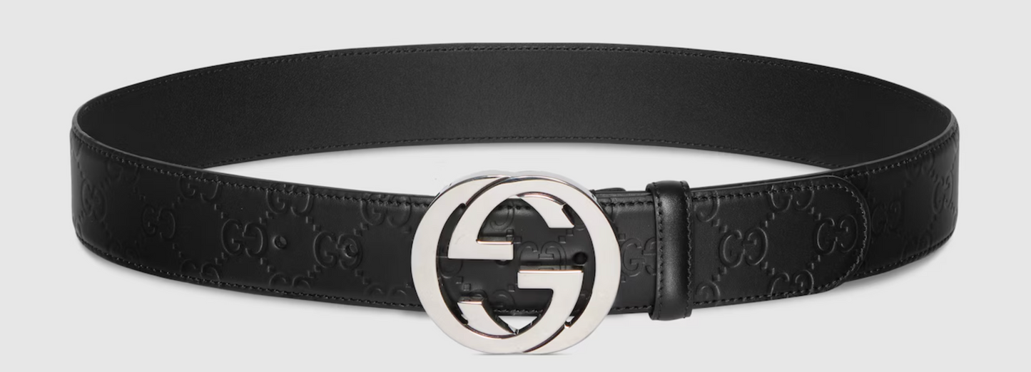 Gucci Interlocking G Buckle Belt Black