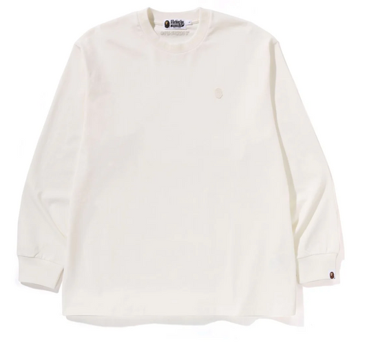 Bape One Point Relaxed Fit L/S Tee Ivory