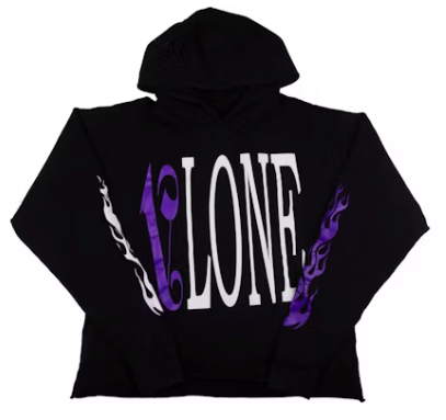 Vlone Palm Angels Hoodie Black Purple