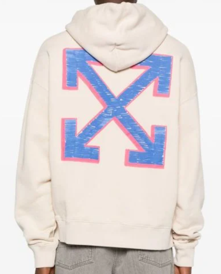 Off-White Sketch Arrow Skate Hoodie Beige Blue