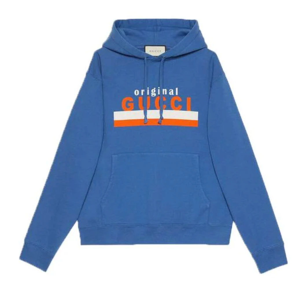 Gucci Original Printing Logo Hoodie Blue