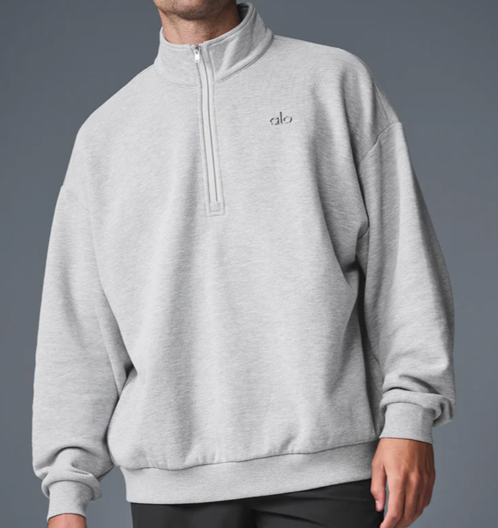 Alo Accolade Quarter Zip Grey
