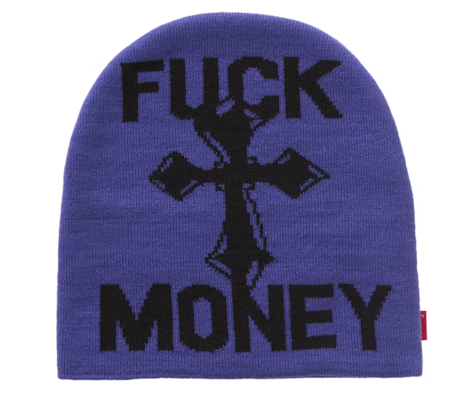 Supreme Fuck Money Beanie Blue