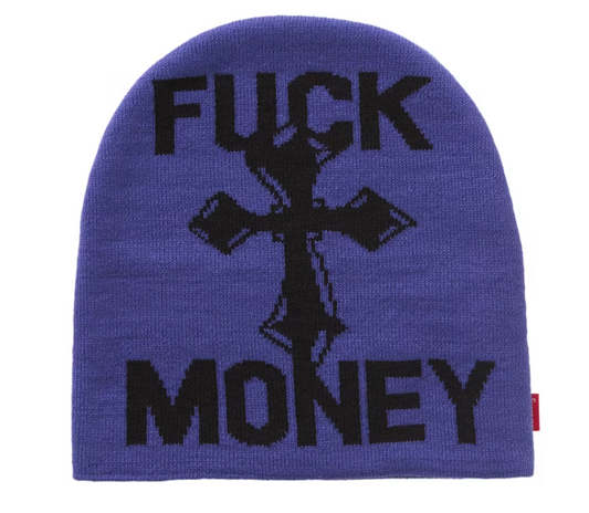Supreme Fuck Money Beanie Blue
