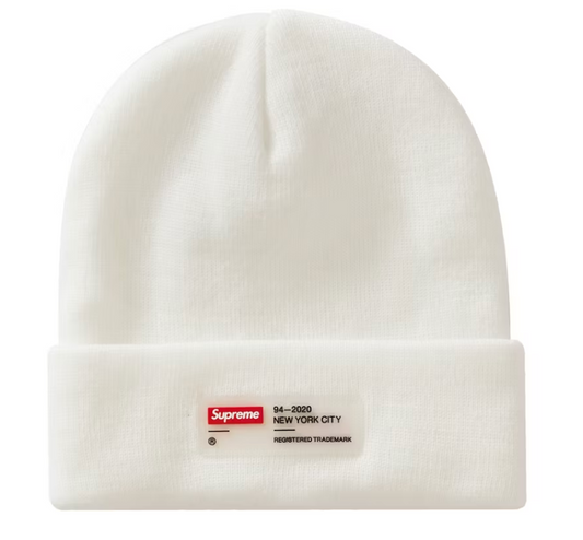 Supreme Clear Label Beanie White