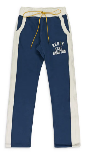 Rhude Contrast Quarter Zip Varsity Blue Sweatsuit Top & Bottom Set