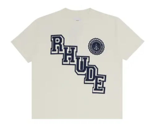 Rhude Collegiate Crest Tee Vintage White