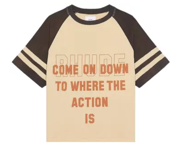 Rhude Action Raglan Tee Khaki/Black