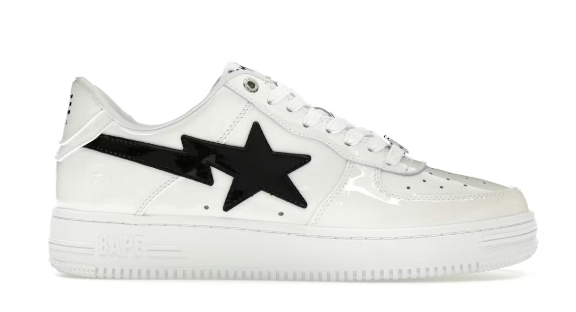 A Bathing Ape Bape Sta #2 White Patent