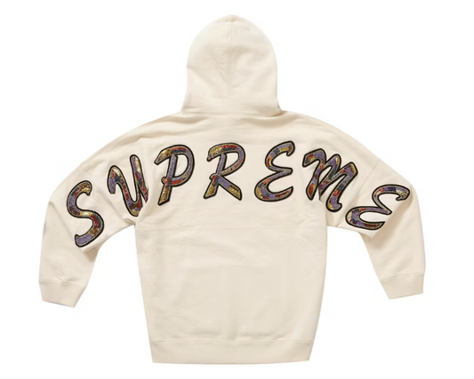 Supreme Beaded Hooded Sweatshirt Natural