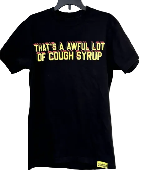 Awful Lot of Cough Syrup Superman Black T-shirt