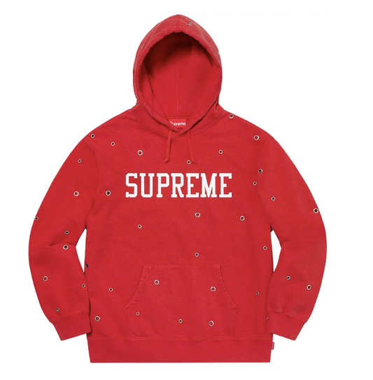 Supreme Eyelet Hooded Sweatshirt Red