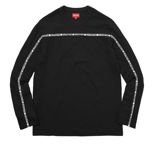 Supreme Tape Stripe L/S Pique Top Black