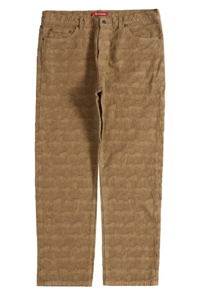 Supreme Fat Tip Jacquard Regular Jean Olive