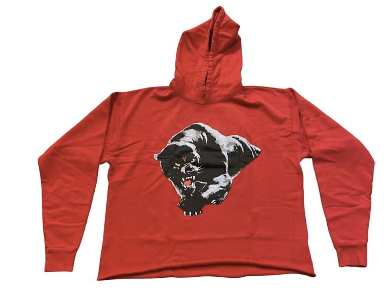 Vlone Black V Panther Hoodie Red
