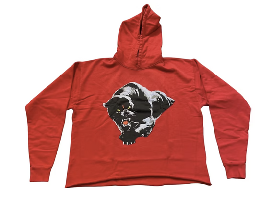 Vlone Black V Panther Hoodie Red