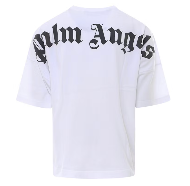 Palm Angels Mock Neck Logo Oversized T-Shirt White/Black