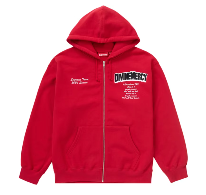 Supreme Salvation Zip Up Hooded Sweatshirt Red