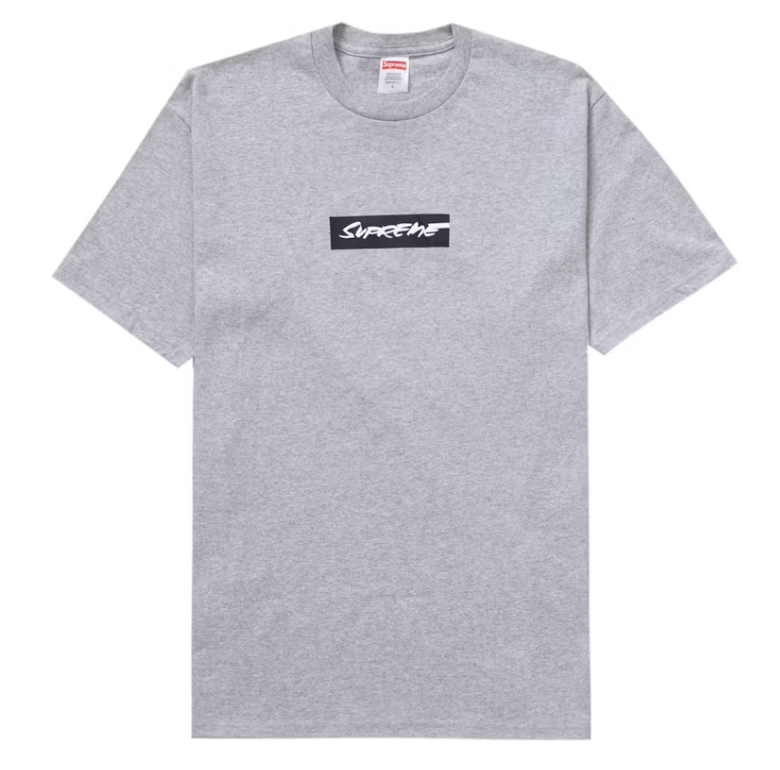 Supreme Futura Box Logo Tee Heather Grey
