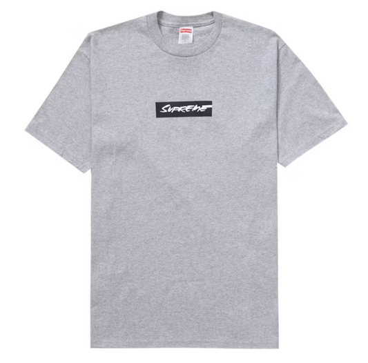 Supreme Futura Box Logo Tee Heather Grey