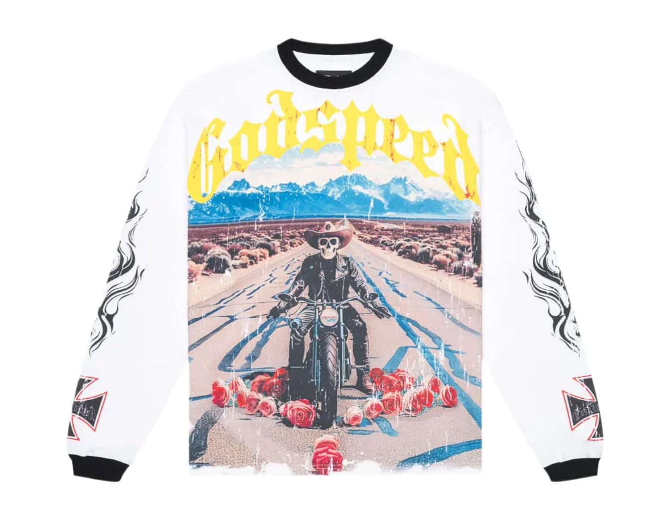 Godspeed Long Lonely Road L/S Tee White