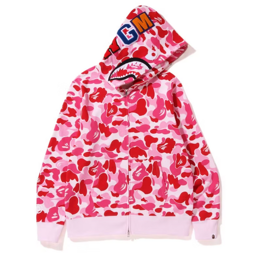 BAPE Big ABC Camo Shark Full Zip Hoodie Pink