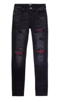 Amiri MX1 Ultra Suede Jeans Black/Red