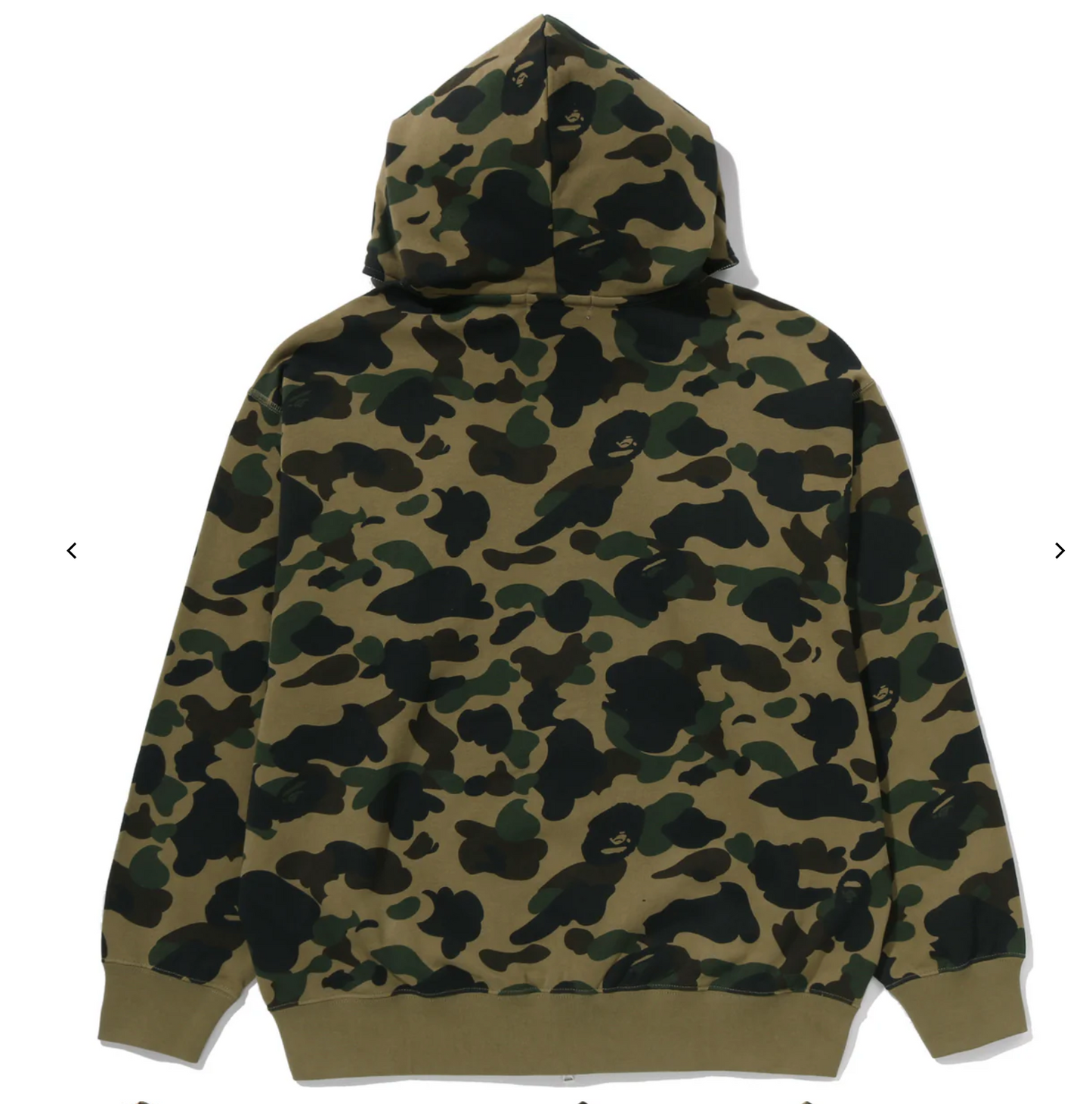Bape 1st Camo Bape Logo Rhinestone Zip Up Green