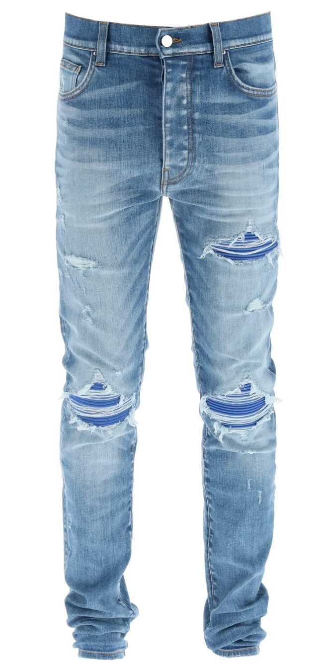 Amiri MX1 Blue Suede Patch Jeans Indigo