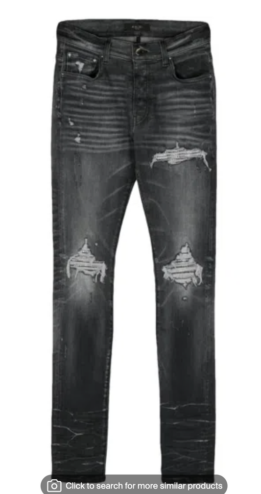 Amiri MX1 Crystal Patch Jeans Black