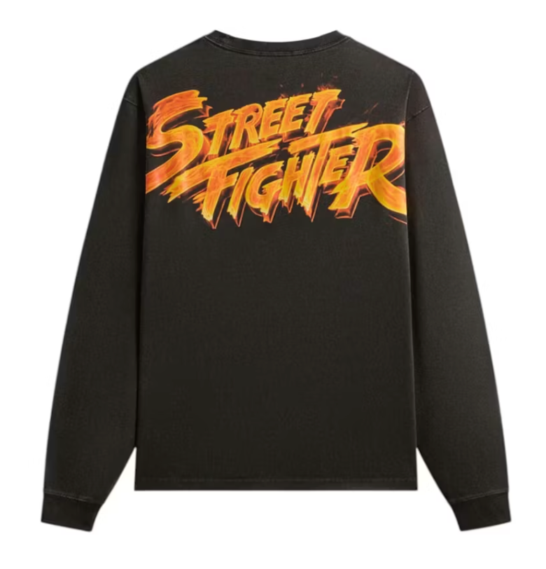 Kith x Capcom Street Fighter Flame Vintage Long Sleeve Tee Black