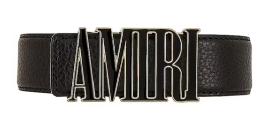AMIRI Core Logo Buckle Belt Black/Black/Gold-tone