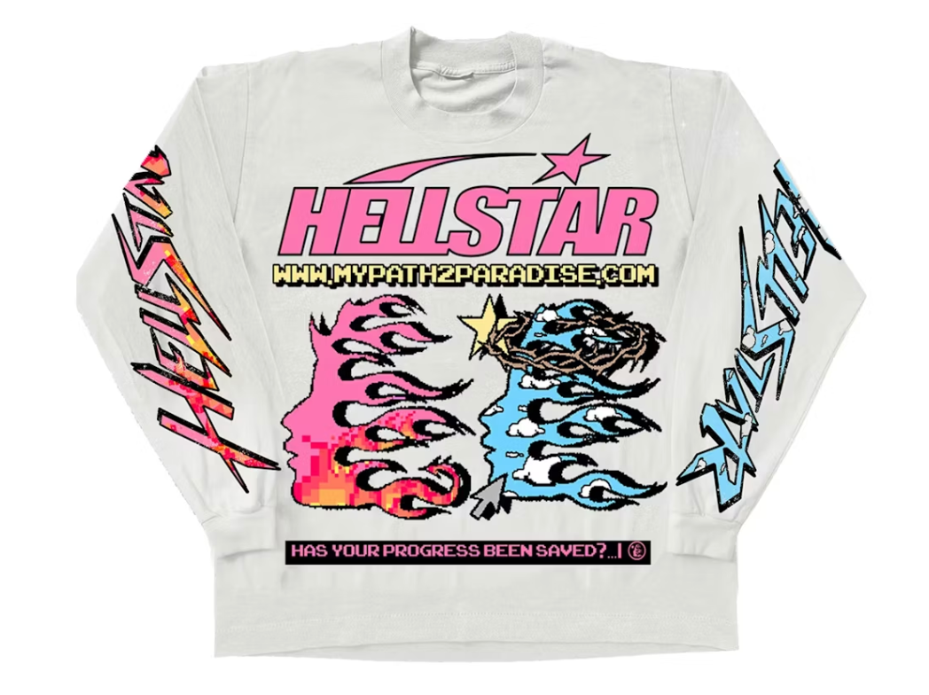 Hellstar Pixel L/S Tee White