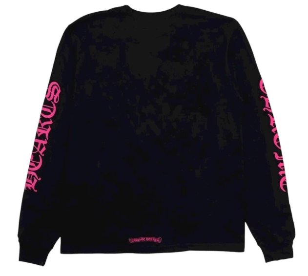 Chrome Hearts Long Sleeve Pocket Crew Hot Pink/Black