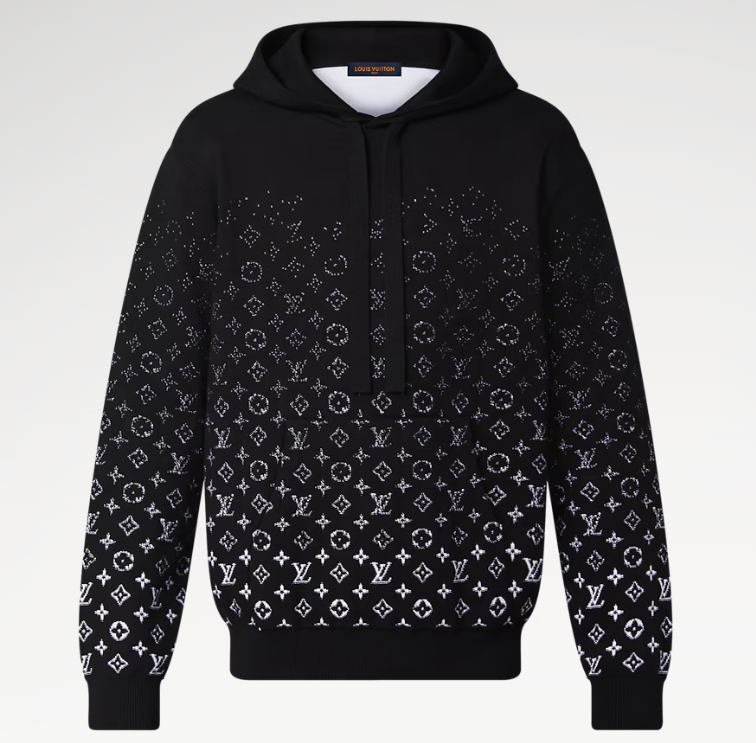 Louis Vuitton Knit Gradient Monogram Hoodie Black