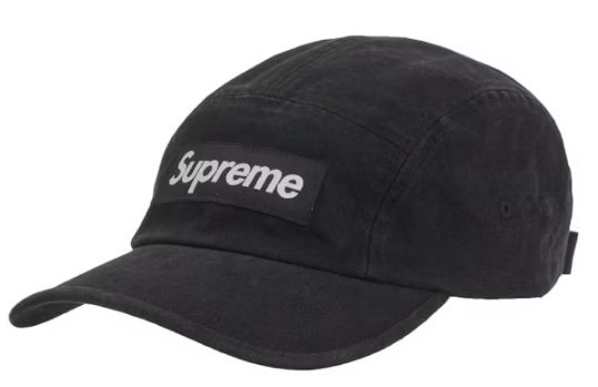 Supreme Washed Canvas Camp Cap (SS24) Black