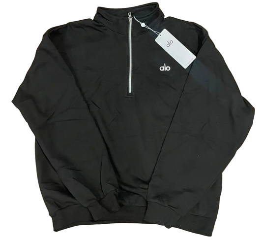 Alo Accolade 1/4 Zip Pullover & Sweatpant Set Black
