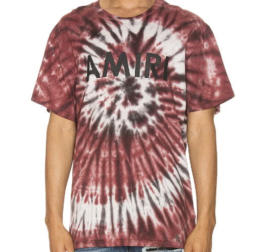 Amiri Tie Dye Tee Burgundy